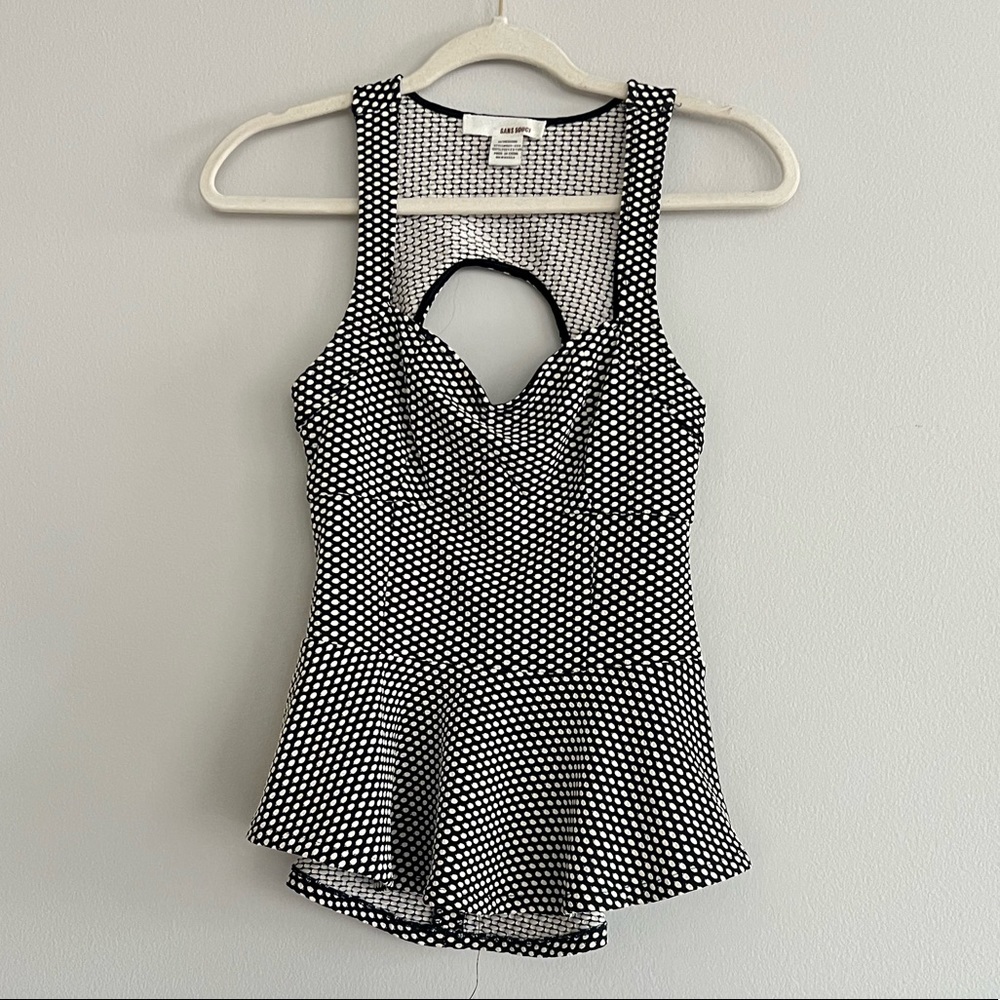 Polka dot peplum tank top